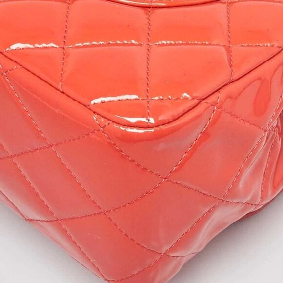 Chanel Pink Quilted Patent Leather Classic Jumbo Double Flap Bag - Picture 11 of 11